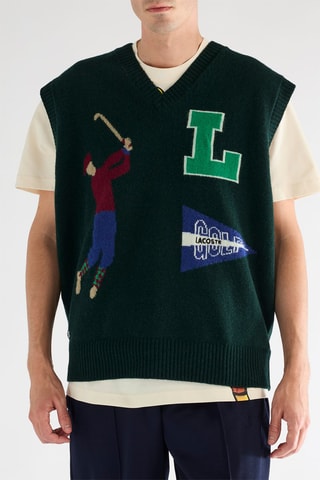 Pull sans manches en laine - Vert foncé