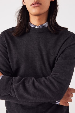 Pull regular en laine - Anthracite chiné