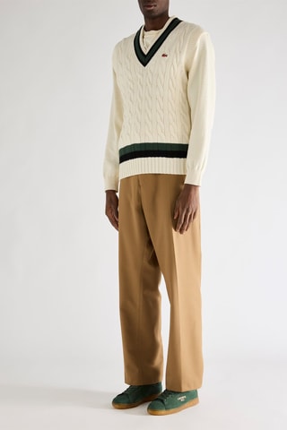 Pull classic fit sans manches en laine - Blanc