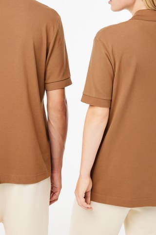 Polo loose en coton biologique - Camel