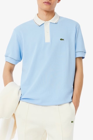 Polo classic fit en coton biologique - Ciel et blanc