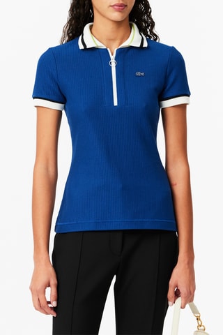 Polo slim - Indigo et blanc