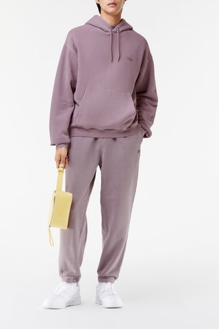 Sweat loose à capuche en coton biologique - Mauve