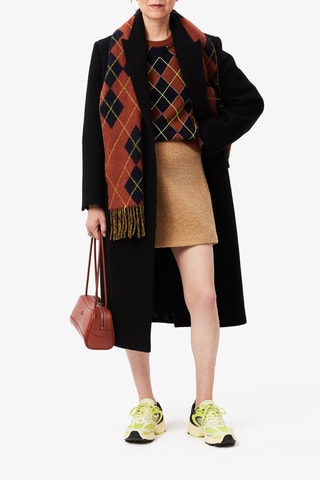 Jupe droite en laine vierge - Beige