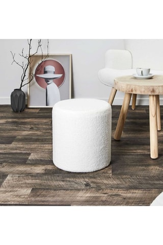 Pufe Rhea - Branco - Toque bouclette