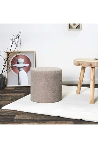 Pufe Rhea - Cinzento - Toque bouclette