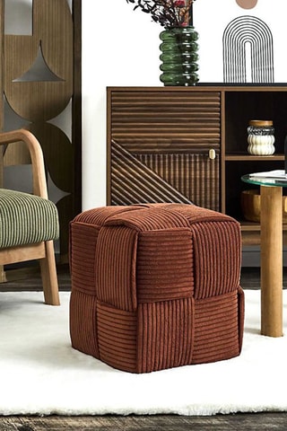 Pufe Scott - Vermelho-tijolo - Em poliéster