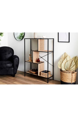 Móvel de arrumação Preto e imitação madeira