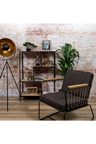 Móvel de arrumação Preto e imitação madeira