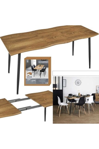 Mesa de refeição extensível Abbott - Castanho - 120/160 x 75 x 70 cm