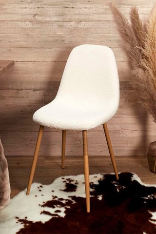 4 cadeiras Freya Hygge - 
Natural e branco