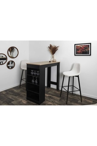 2 cadeiras de bar Scott - Bege e preto