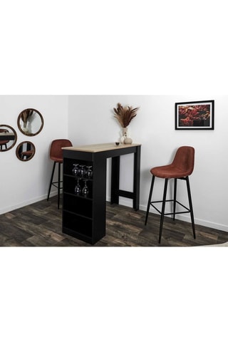 2 cadeiras de bar Scott - Terracota e preto