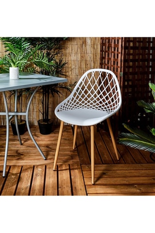 4 cadeiras de exterior Malaga Branco e castanho