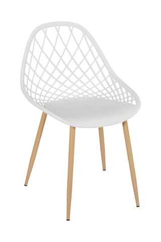 4 cadeiras de exterior Malaga Branco e castanho