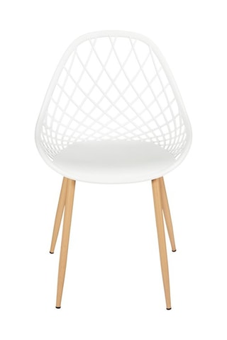 4 cadeiras de exterior Malaga Branco e castanho