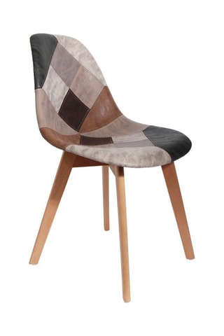 4 cadeiras Patchwork - 
Castanho e cinzento