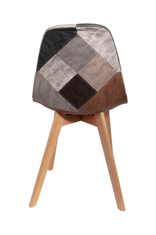 4 cadeiras Patchwork - 
Castanho e cinzento