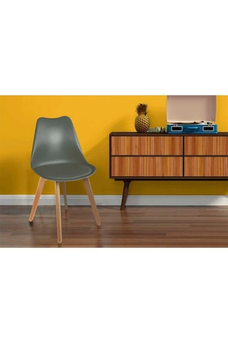 4 cadeiras Scandinave - Caqui e imitação de madeira