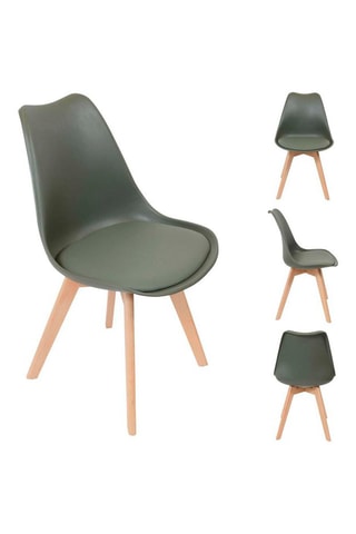 4 cadeiras Scandinave - Caqui e imitação de madeira