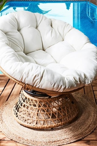 Cadeirão giratório Cancun Castanho e branco