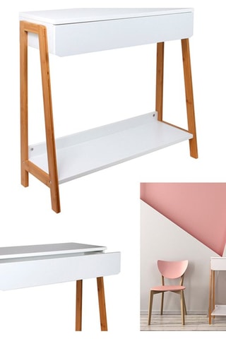 Consola 1 gaveta em bambu - 83,8 x 34 x 77 cm