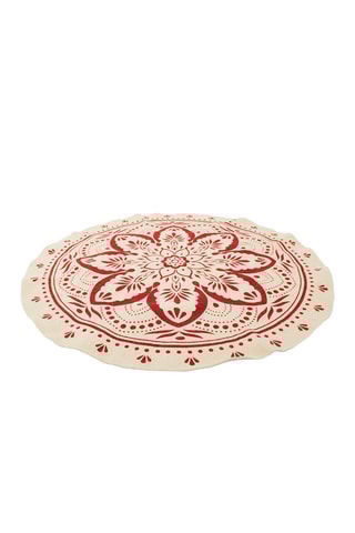 Tapete redondo Patio Branco e vermelho - 120 cm