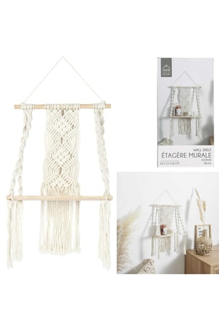 Estante de parede Boho 30 x 50 x 15 cm - Bege