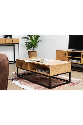 Mesa de centro 1 gaveta em madeira - 100 x 80,5 x 35 cm