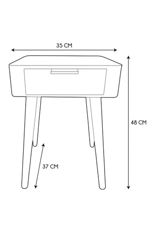 Mesa de cabeceira em pinho - 35 x 40 x 48 cm