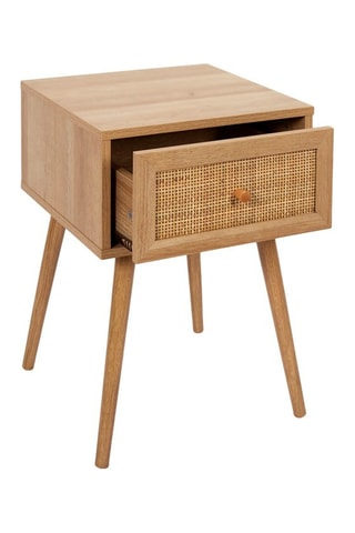 Mesa de cabeceira em madeira e rotim Bali - 39 x 39 x 55,4 cm