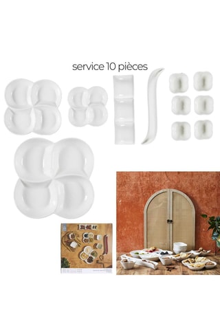 Serviço para aperitivo de New Bone China Mirage - 10 peças