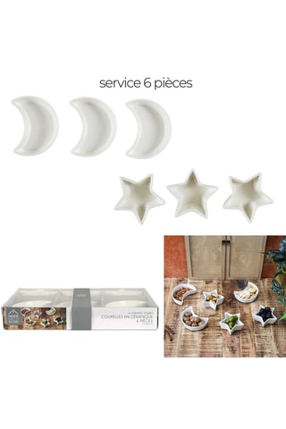 Serviço de aperitivo em cerâmica - 6 peças