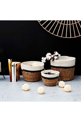 3 cestos Natural e branco