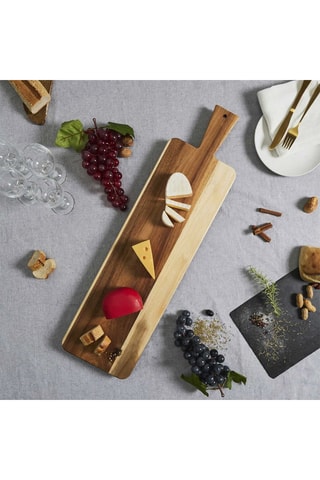 Expositor com pé em acácia - 60 x 1,5 x 19 cm