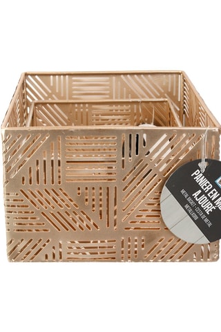 Cesto em metal perfurado - Dourado