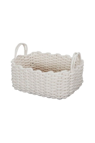 3 cestos em tricô Branco