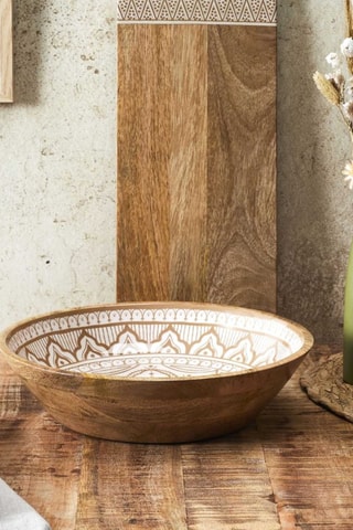 Saladeira em madeira de mangueira Dune - 33 cm