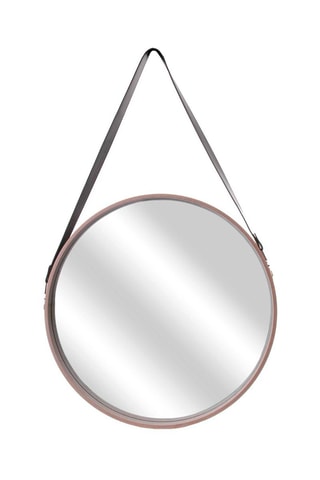 Espelho redondo 50 cm - Imitação madeira