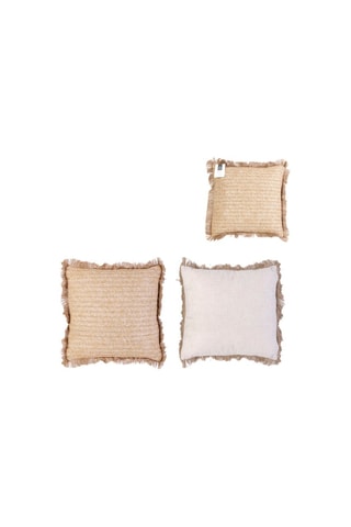 Almofada Branco e castanho - 40 x 40 cm