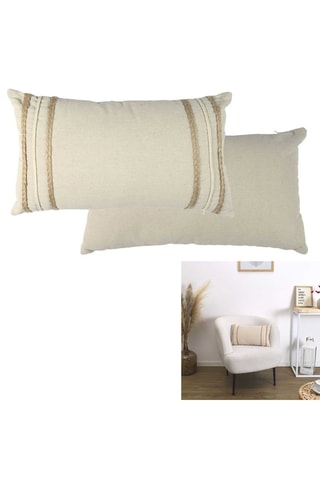 Almofada Bege e branco - 50 x 13 x 30 cm
