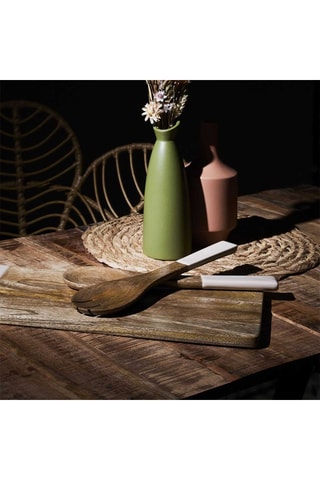 Talheres de salada em madeira de mangueira