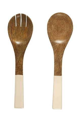 Talheres de salada em madeira de mangueira