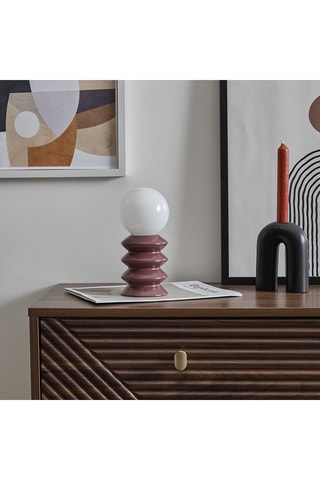 Candeeiro de mesa LED em cerâmica - Bege