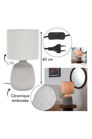 Candeeiro de mesa em cerâmica - Prateado - 40 W