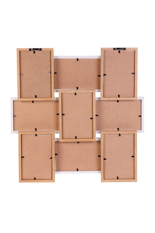 Quadros para 9 fotografias 10 x 15 cm 
- Castanho-claro e branco