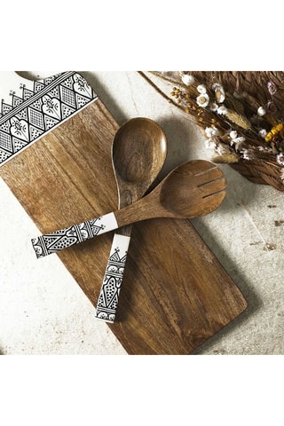 Talheres de salada em madeira de mangueira - Natural