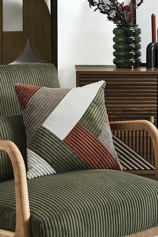 Almofada Patchwork Scott - Castanho - 40 x 40 x 5 cm