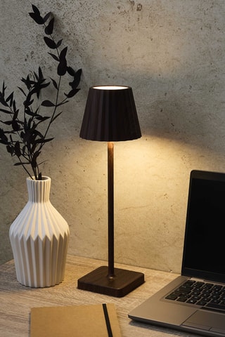 Candeeiro de mesa LED - Imitação de madeira