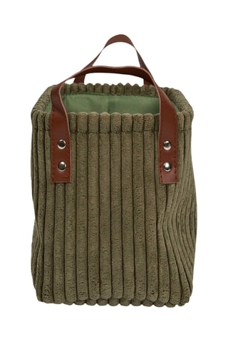 3 cestos de arrumação em veludo - Verde - 36 x 26 x 20 cm